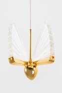 King Home Lampa wisząca LED BUTTERFLY DISC 5 motyle złota metal skrzydła akrylowe transparentne