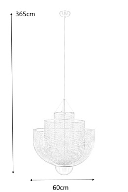 King Home Lampa wisząca ILLUSION BICOLOUR 60 srebrna / złota siateczka metalowa