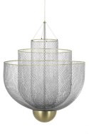 King Home Lampa wisząca ILLUSION BICOLOUR 90 srebrna / złota metalowa siateczka kopułka i podsufitka złoty King Home Lampa wisząca ILLUSION BICOLOUR 90 srebrna / złota metalowa siateczka kopułka i podsufitka złoty