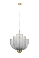 King Home Lampa wisząca ILLUSION BICOLOUR 90 srebrna / złota metalowa siateczka kopułka i podsufitka złoty King Home Lampa wisząca ILLUSION BICOLOUR 90 srebrna / złota metalowa siateczka kopułka i podsufitka złoty