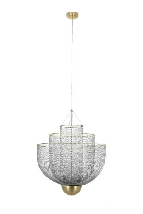 King Home Lampa wisząca ILLUSION BICOLOUR 90 srebrna / złota metalowa siateczka kopułka i podsufitka złoty King Home Lampa wisząca ILLUSION BICOLOUR 90 srebrna / złota metalowa siateczka kopułka i podsufitka złoty