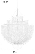 King Home Lampa wisząca ILLUSION BICOLOUR 90 srebrna / złota metalowa siateczka kopułka i podsufitka złoty