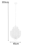 King Home Lampa wisząca LED ILLUSION BICOLOUR 45 srebrna / złota siateczka metalowa kopułka i posufitka złote