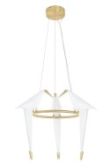 King Home Lampa wisząca LORO 3 metal złoty satynowy klosze w kształcie ptaków tworzywo PP King Home Lampa wisząca LORO 3 metal złoty satynowy klosze w kształcie ptaków tworzywo PP
