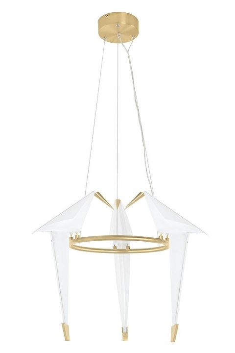 King Home Lampa wisząca LORO 3 metal złoty satynowy klosze w kształcie ptaków tworzywo PP King Home Lampa wisząca LORO 3 metal złoty satynowy klosze w kształcie ptaków tworzywo PP
