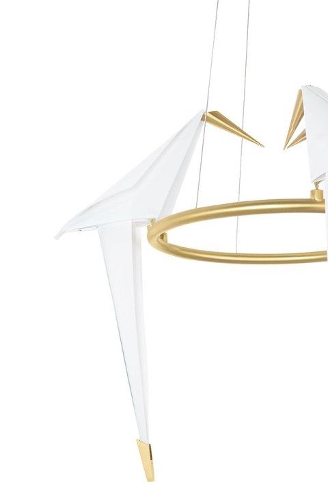 King Home Lampa wisząca LORO 3 metal złoty satynowy klosze w kształcie ptaków tworzywo PP King Home Lampa wisząca LORO 3 metal złoty satynowy klosze w kształcie ptaków tworzywo PP