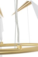 King Home Lampa wisząca LORO 3 metal złoty satynowy klosze w kształcie ptaków tworzywo PP