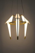 King Home Lampa wisząca LORO 3 metal złoty satynowy klosze w kształcie ptaków tworzywo PP King Home Lampa wisząca LORO 3 metal złoty satynowy klosze w kształcie ptaków tworzywo PP