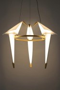 King Home Lampa wisząca LORO 3 metal złoty satynowy klosze w kształcie ptaków tworzywo PP King Home Lampa wisząca LORO 3 metal złoty satynowy klosze w kształcie ptaków tworzywo PP