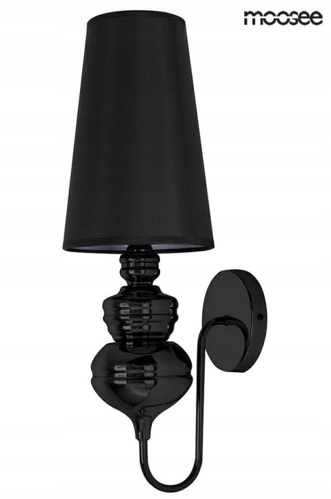 Moosee MOOSEE kinkiet lampa ścienna QUEEN 15 czarna stelaż aluminium lustrzany połysk gładki abażur tworzywo Moosee MOOSEE kinkiet lampa ścienna QUEEN 15 czarna stelaż aluminium lustrzany połysk gładki abażur tworzywo