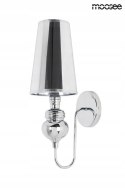 LAMPA ŚCIENNA KINKIET QUEEN 15 aluminium SREBRNA abażur tworzywo E27 Moosee MOOSEE LAMPA ŚCIENNA KINKIET QUEEN 15 aluminium SREBRNA abażur tworzywo E27 Moosee MOOSEE
