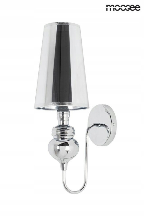 LAMPA ŚCIENNA KINKIET QUEEN 15 aluminium SREBRNA abażur tworzywo E27 Moosee MOOSEE LAMPA ŚCIENNA KINKIET QUEEN 15 aluminium SREBRNA abażur tworzywo E27 Moosee MOOSEE