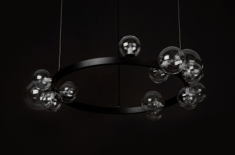 LAMPA WISZĄCA sufitowa ALURE 85 Moosee MOOSEE CZARNA OBRĘCZ KLOSZE SZKŁO PRZEZROCZYSTE 12xG9 LAMPA WISZĄCA sufitowa ALURE 85 Moosee MOOSEE CZARNA OBRĘCZ KLOSZE SZKŁO PRZEZROCZYSTE 12xG9