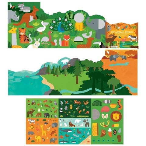 Petit Collage Petit Collage Naklejki z Planszą Zwierzęta Petit Collage Petit Collage Naklejki z Planszą Zwierzęta
