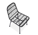 Halmar K401 krzesło do jadalni czarny / popielaty, materiał: rattan syntetyczny / stal malowana proszkowo Halmar K401 krzesło do jadalni czarny / popielaty, materiał: rattan syntetyczny / stal malowana proszkowo