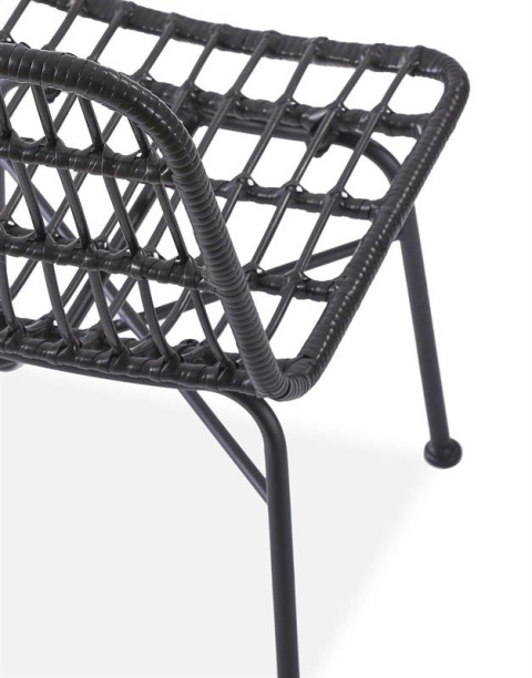 Halmar K401 krzesło do jadalni czarny / popielaty, materiał: rattan syntetyczny / stal malowana proszkowo Halmar K401 krzesło do jadalni czarny / popielaty, materiał: rattan syntetyczny / stal malowana proszkowo