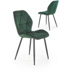 Halmar K453 krzesło do jadalni ciemny zielony materiał: tkanina velvet / stal malowana proszkowo Halmar K453 krzesło do jadalni ciemny zielony materiał: tkanina velvet / stal malowana proszkowo