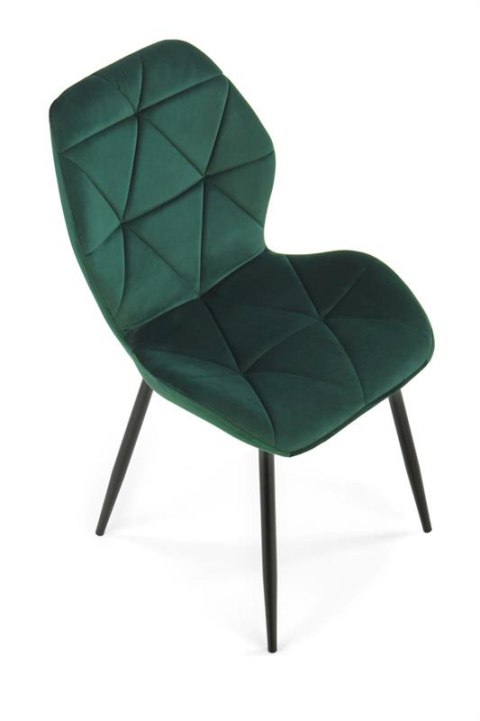 Halmar K453 krzesło do jadalni ciemny zielony materiał: tkanina velvet / stal malowana proszkowo Halmar K453 krzesło do jadalni ciemny zielony materiał: tkanina velvet / stal malowana proszkowo