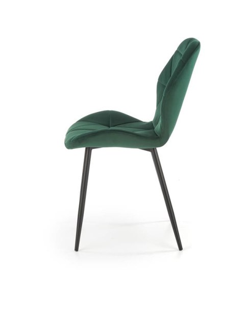 Halmar K453 krzesło do jadalni ciemny zielony materiał: tkanina velvet / stal malowana proszkowo Halmar K453 krzesło do jadalni ciemny zielony materiał: tkanina velvet / stal malowana proszkowo