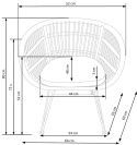 Halmar K456 krzesło naturalny/popielaty, materiał: rattan syntetyczny / tkanina / stal malowana proszkowo Halmar K456 krzesło naturalny/popielaty, materiał: rattan syntetyczny / tkanina / stal malowana proszkowo