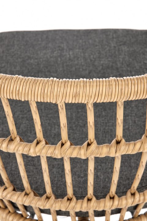 Halmar K456 krzesło naturalny/popielaty, materiał: rattan syntetyczny / tkanina / stal malowana proszkowo Halmar K456 krzesło naturalny/popielaty, materiał: rattan syntetyczny / tkanina / stal malowana proszkowo