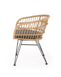 Halmar K456 krzesło naturalny/popielaty, materiał: rattan syntetyczny / tkanina / stal malowana proszkowo Halmar K456 krzesło naturalny/popielaty, materiał: rattan syntetyczny / tkanina / stal malowana proszkowo
