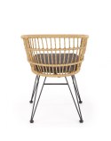 Halmar K456 krzesło naturalny/popielaty, materiał: rattan syntetyczny / tkanina / stal malowana proszkowo Halmar K456 krzesło naturalny/popielaty, materiał: rattan syntetyczny / tkanina / stal malowana proszkowo