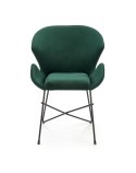 Halmar K458 krzesło do jadalni ciemny zielony, materiał: tkanina velvet / stal malowana proszkowo