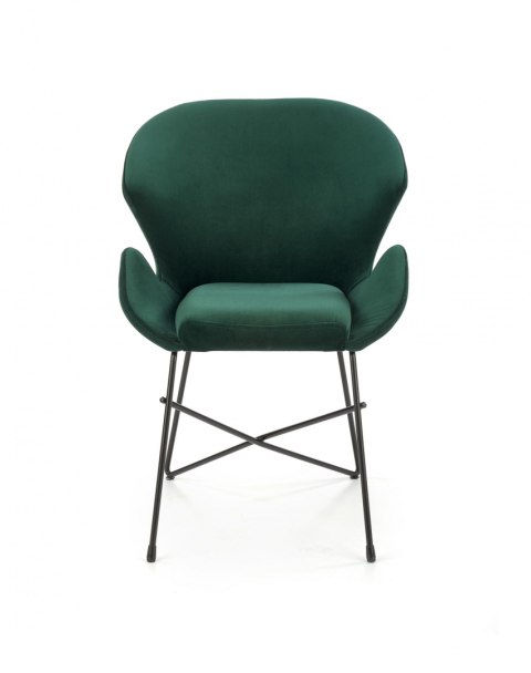 Halmar K458 krzesło do jadalni ciemny zielony, materiał: tkanina velvet / stal malowana proszkowo Halmar K458 krzesło do jadalni ciemny zielony, materiał: tkanina velvet / stal malowana proszkowo