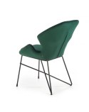 Halmar K458 krzesło do jadalni ciemny zielony, materiał: tkanina velvet / stal malowana proszkowo
