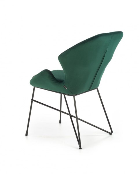 Halmar K458 krzesło do jadalni ciemny zielony, materiał: tkanina velvet / stal malowana proszkowo Halmar K458 krzesło do jadalni ciemny zielony, materiał: tkanina velvet / stal malowana proszkowo