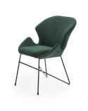 Halmar K458 krzesło do jadalni ciemny zielony, materiał: tkanina velvet / stal malowana proszkowo Halmar K458 krzesło do jadalni ciemny zielony, materiał: tkanina velvet / stal malowana proszkowo