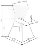 Halmar K459 krzesło do jadalni popiel, materiał: tkanina / stal malowana proszkowo Halmar K459 krzesło do jadalni popiel, materiał: tkanina / stal malowana proszkowo