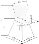 Halmar K459 krzesło do jadalni popiel, materiał: tkanina / stal malowana proszkowo