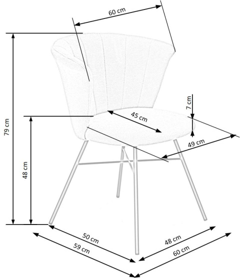 Halmar K459 krzesło do jadalni popiel, materiał: tkanina / stal malowana proszkowo Halmar K459 krzesło do jadalni popiel, materiał: tkanina / stal malowana proszkowo