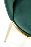 Halmar K460 krzesło do jadalni ciemny zielony, materiał: tkanina - velvet / stal chromowana złoty Halmar K460 krzesło do jadalni ciemny zielony, materiał: tkanina - velvet / stal chromowana złoty