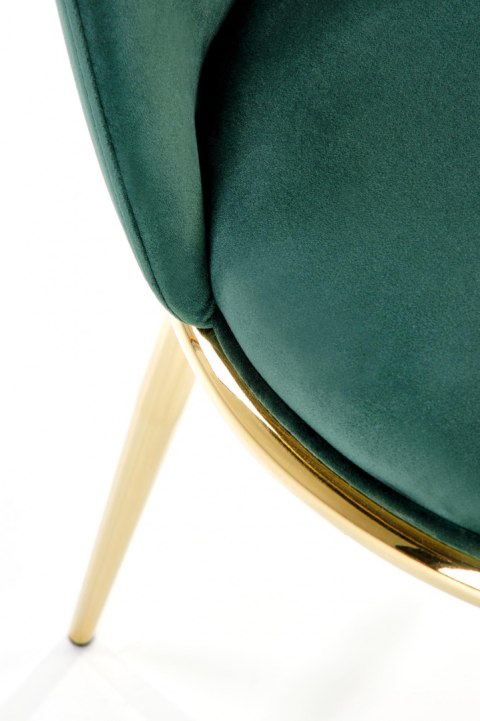 Halmar K460 krzesło do jadalni ciemny zielony, materiał: tkanina - velvet / stal chromowana złoty Halmar K460 krzesło do jadalni ciemny zielony, materiał: tkanina - velvet / stal chromowana złoty