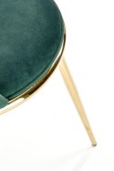 Halmar K460 krzesło do jadalni ciemny zielony, materiał: tkanina - velvet / stal chromowana złoty Halmar K460 krzesło do jadalni ciemny zielony, materiał: tkanina - velvet / stal chromowana złoty