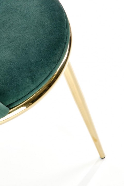 Halmar K460 krzesło do jadalni ciemny zielony, materiał: tkanina - velvet / stal chromowana złoty Halmar K460 krzesło do jadalni ciemny zielony, materiał: tkanina - velvet / stal chromowana złoty