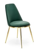 Halmar K460 krzesło do jadalni ciemny zielony, materiał: tkanina - velvet / stal chromowana złoty Halmar K460 krzesło do jadalni ciemny zielony, materiał: tkanina - velvet / stal chromowana złoty