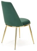 Halmar K460 krzesło do jadalni ciemny zielony, materiał: tkanina - velvet / stal chromowana złoty Halmar K460 krzesło do jadalni ciemny zielony, materiał: tkanina - velvet / stal chromowana złoty