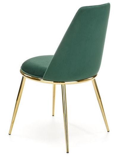 Halmar K460 krzesło do jadalni ciemny zielony, materiał: tkanina - velvet / stal chromowana złoty Halmar K460 krzesło do jadalni ciemny zielony, materiał: tkanina - velvet / stal chromowana złoty