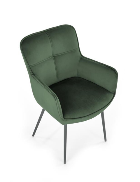 Halmar K463 krzesło do jadalni ciemny zielony, materiał: tkanina - velvet / stal malowana proszkowo Halmar K463 krzesło do jadalni ciemny zielony, materiał: tkanina - velvet / stal malowana proszkowo