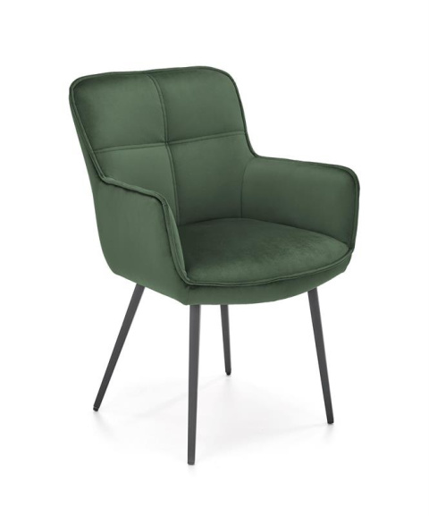 Halmar K463 krzesło do jadalni ciemny zielony, materiał: tkanina - velvet / stal malowana proszkowo Halmar K463 krzesło do jadalni ciemny zielony, materiał: tkanina - velvet / stal malowana proszkowo