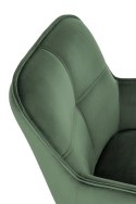Halmar K463 krzesło do jadalni ciemny zielony, materiał: tkanina - velvet / stal malowana proszkowo