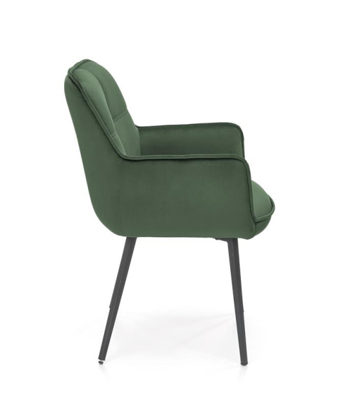Halmar K463 krzesło do jadalni ciemny zielony, materiał: tkanina - velvet / stal malowana proszkowo Halmar K463 krzesło do jadalni ciemny zielony, materiał: tkanina - velvet / stal malowana proszkowo