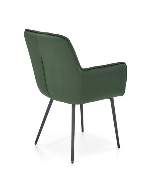 Halmar K463 krzesło do jadalni ciemny zielony, materiał: tkanina - velvet / stal malowana proszkowo Halmar K463 krzesło do jadalni ciemny zielony, materiał: tkanina - velvet / stal malowana proszkowo