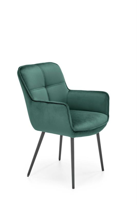 Halmar K463 krzesło do jadalni ciemny zielony, materiał: tkanina - velvet / stal malowana proszkowo Halmar K463 krzesło do jadalni ciemny zielony, materiał: tkanina - velvet / stal malowana proszkowo