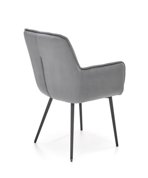 Halmar K463 krzesło do jadalni popiel, materiał: tkanina - velvet / stelaż - czarny, stal malowana proszkowo Halmar K463 krzesło do jadalni popiel, materiał: tkanina - velvet / stelaż - czarny, stal malowana proszkowo