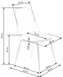 Halmar K460 krzesło do jadalni popiel, materiał: tkanina - velvet / stal Halmar K460 krzesło do jadalni popiel, materiał: tkanina - velvet / stal